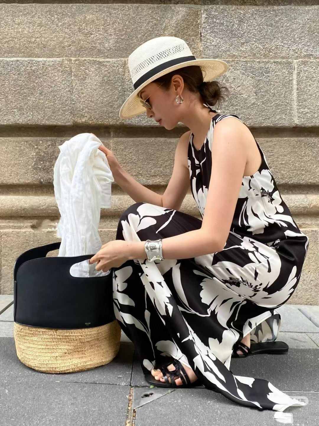 MaxM* long printed silk-blend dress