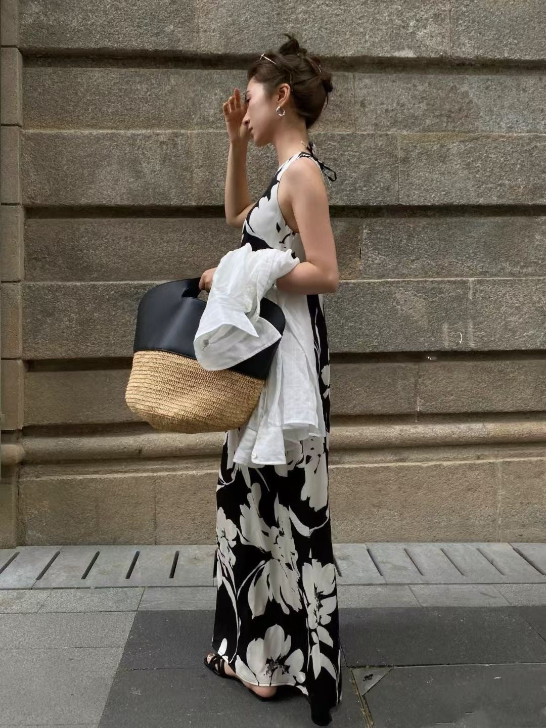 MaxM* long printed silk-blend dress