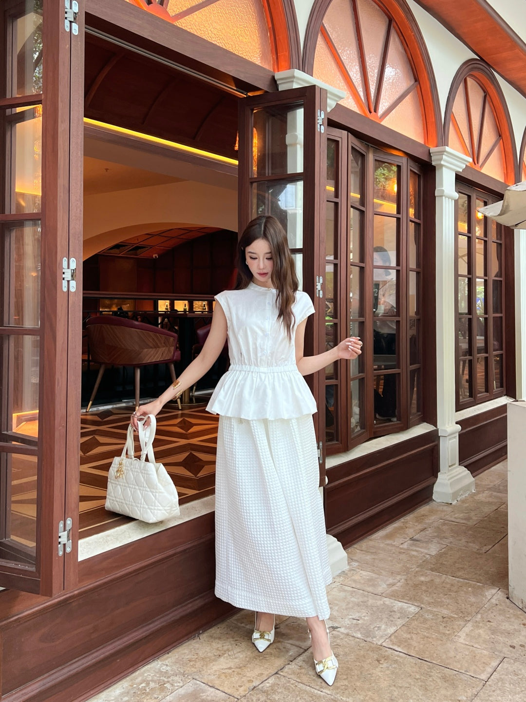 D*r 25ss Ruffled sleeveless shirt