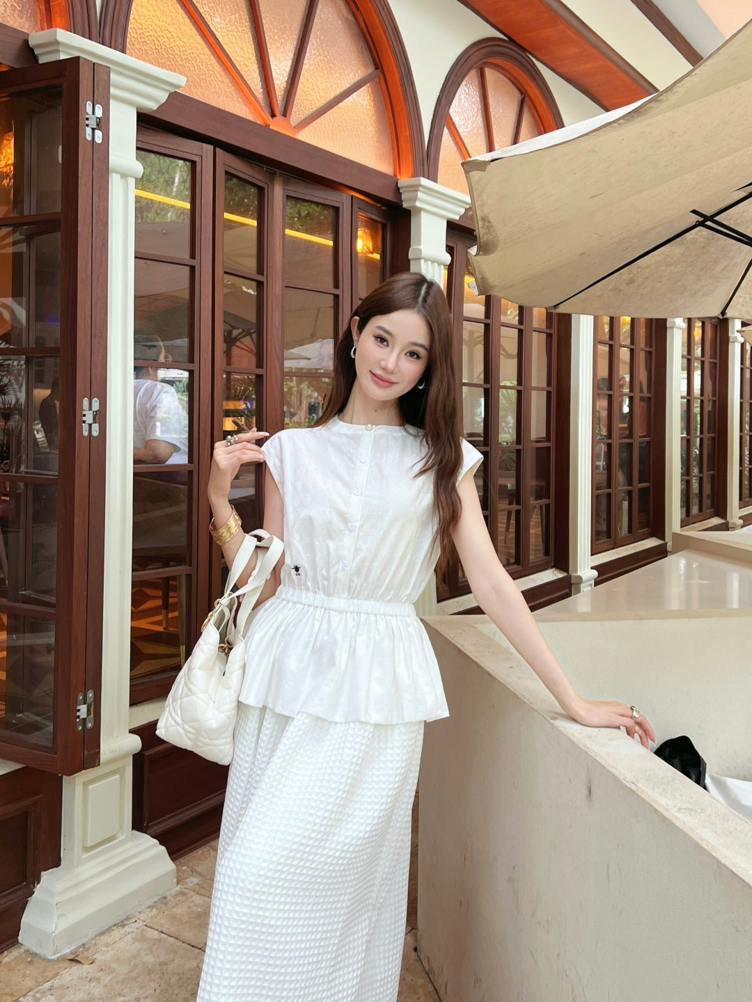 D*r 25ss Ruffled sleeveless shirt