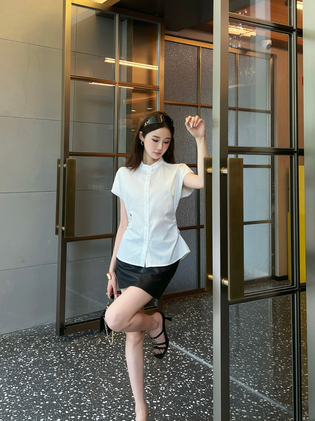 D*r 25ss cap sleeve cotton blouse