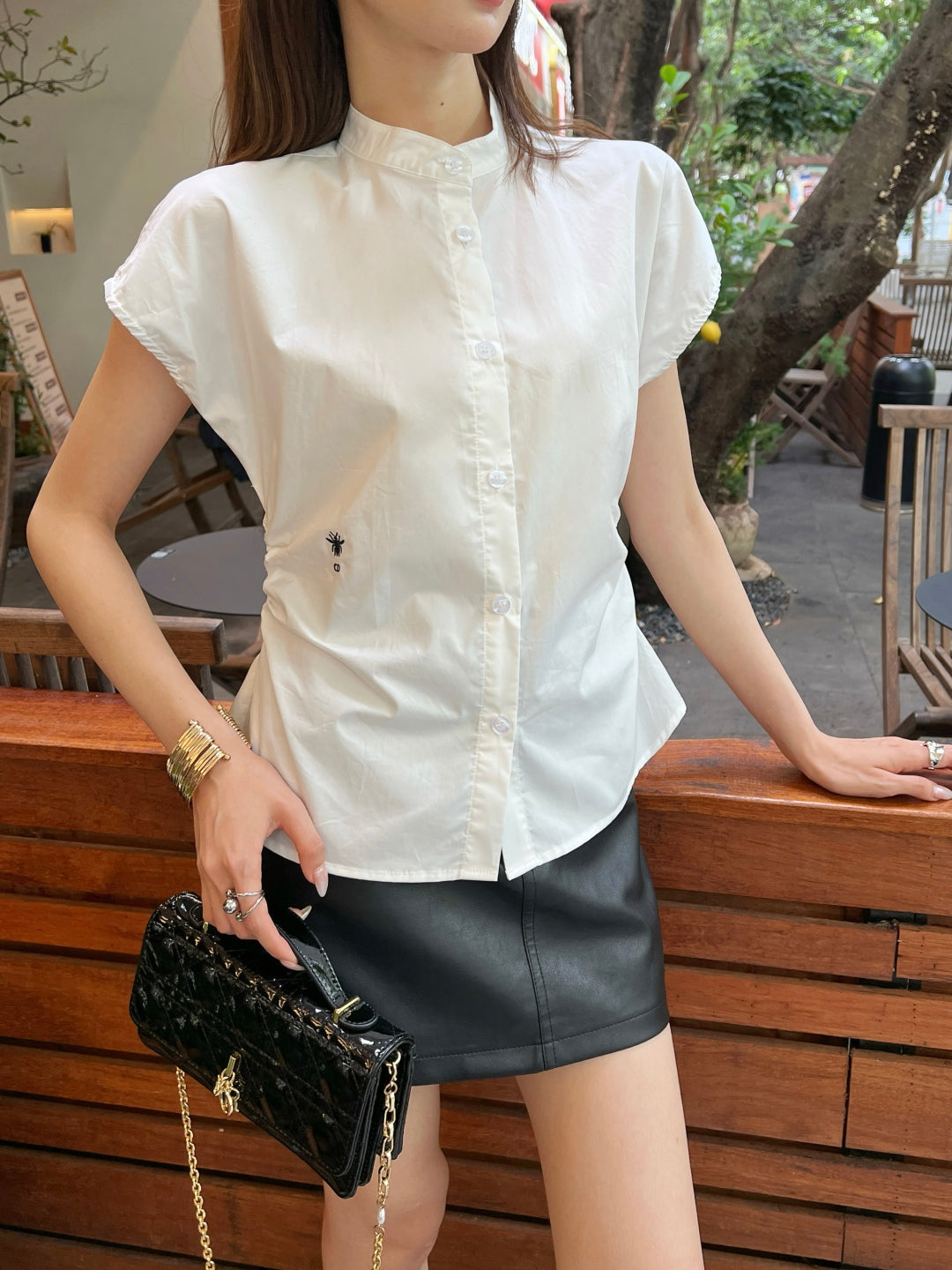 D*r 25ss cap sleeve cotton blouse