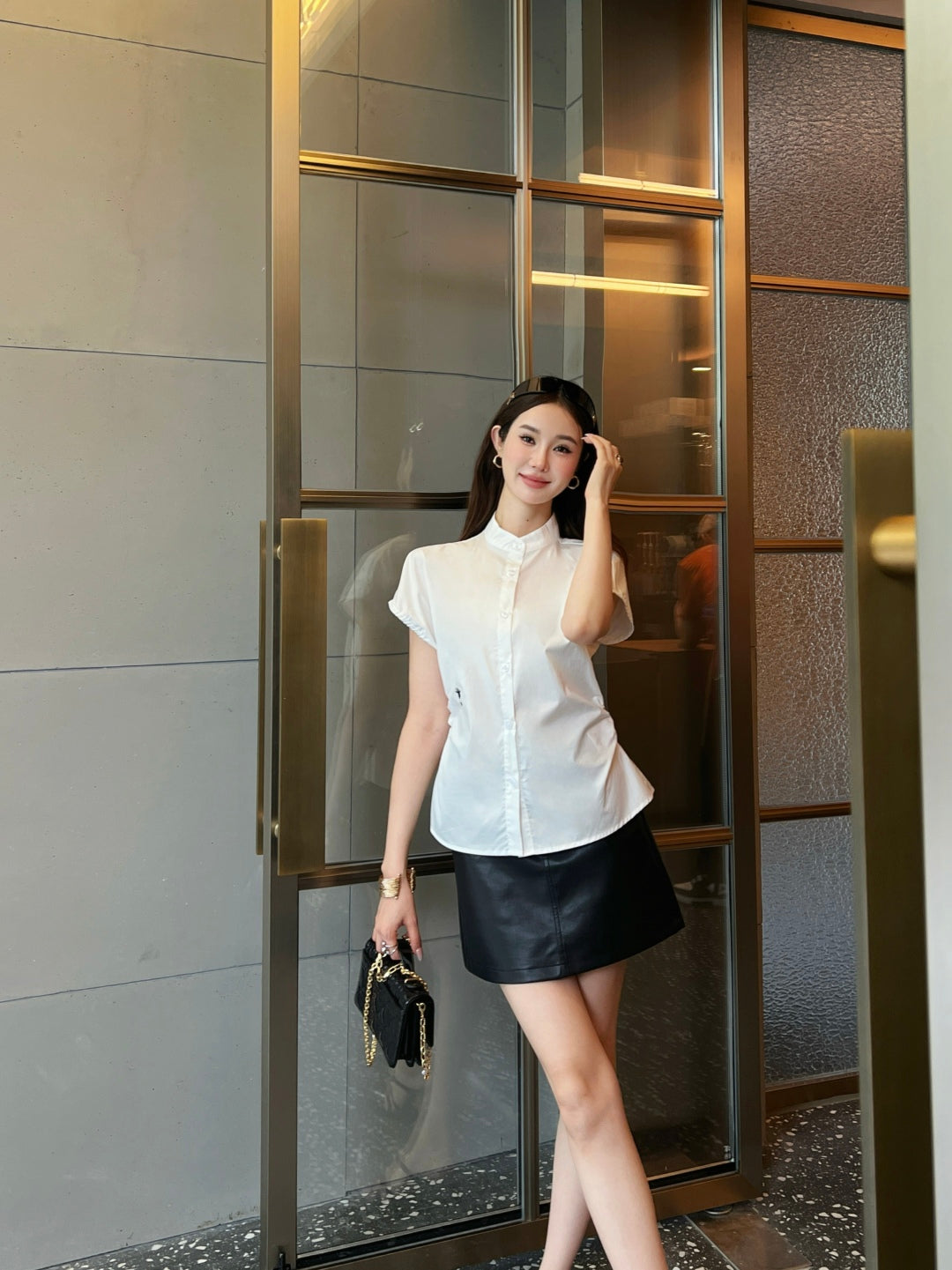 D*r 25ss cap sleeve cotton blouse