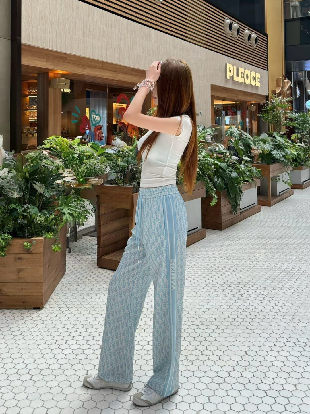 D*r 25ss Oblique jacquard straight pants