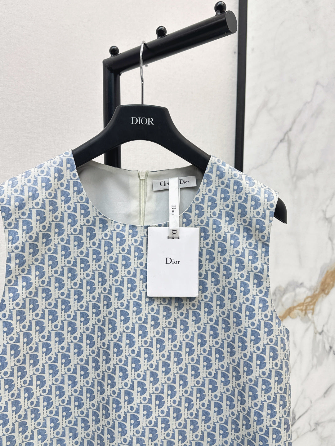 D*r 25ss oblique jacquard sleeveless dress