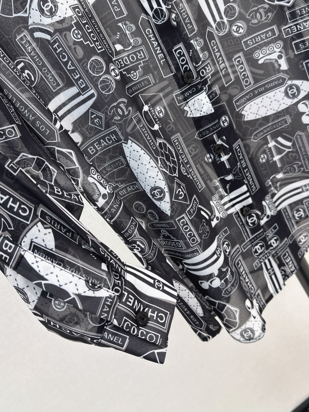 C*nel 25ss printed technical silk shirt