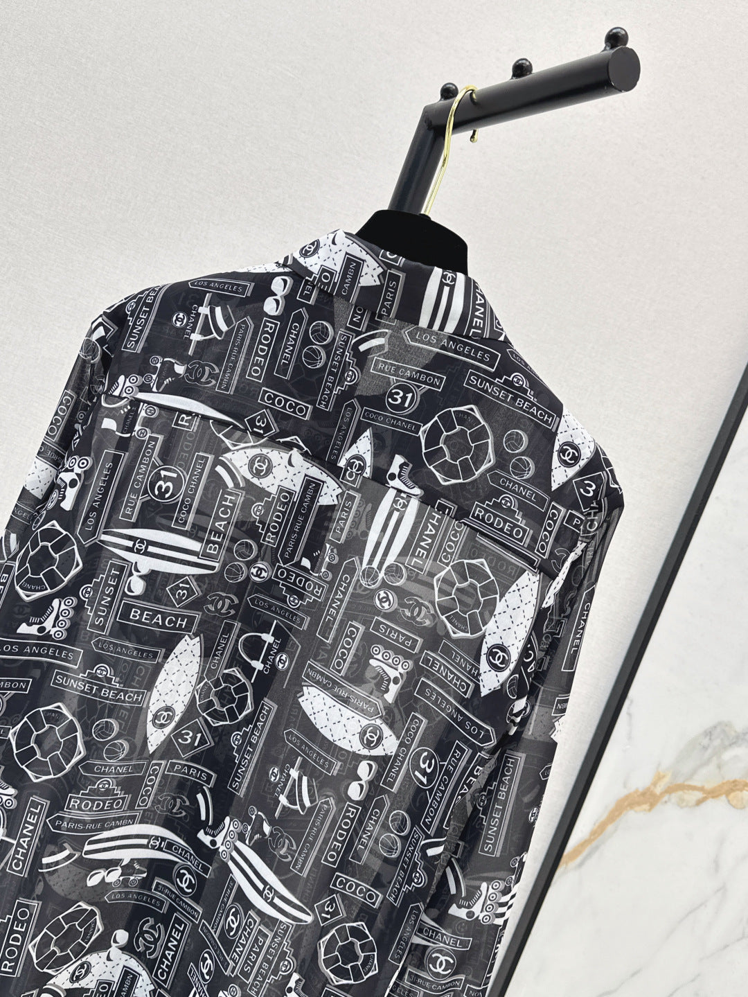 C*nel 25ss printed technical silk shirt