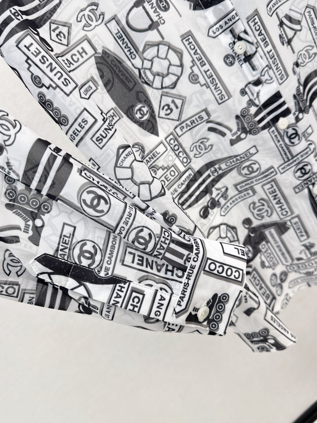 C*nel 25ss printed technical silk shirt