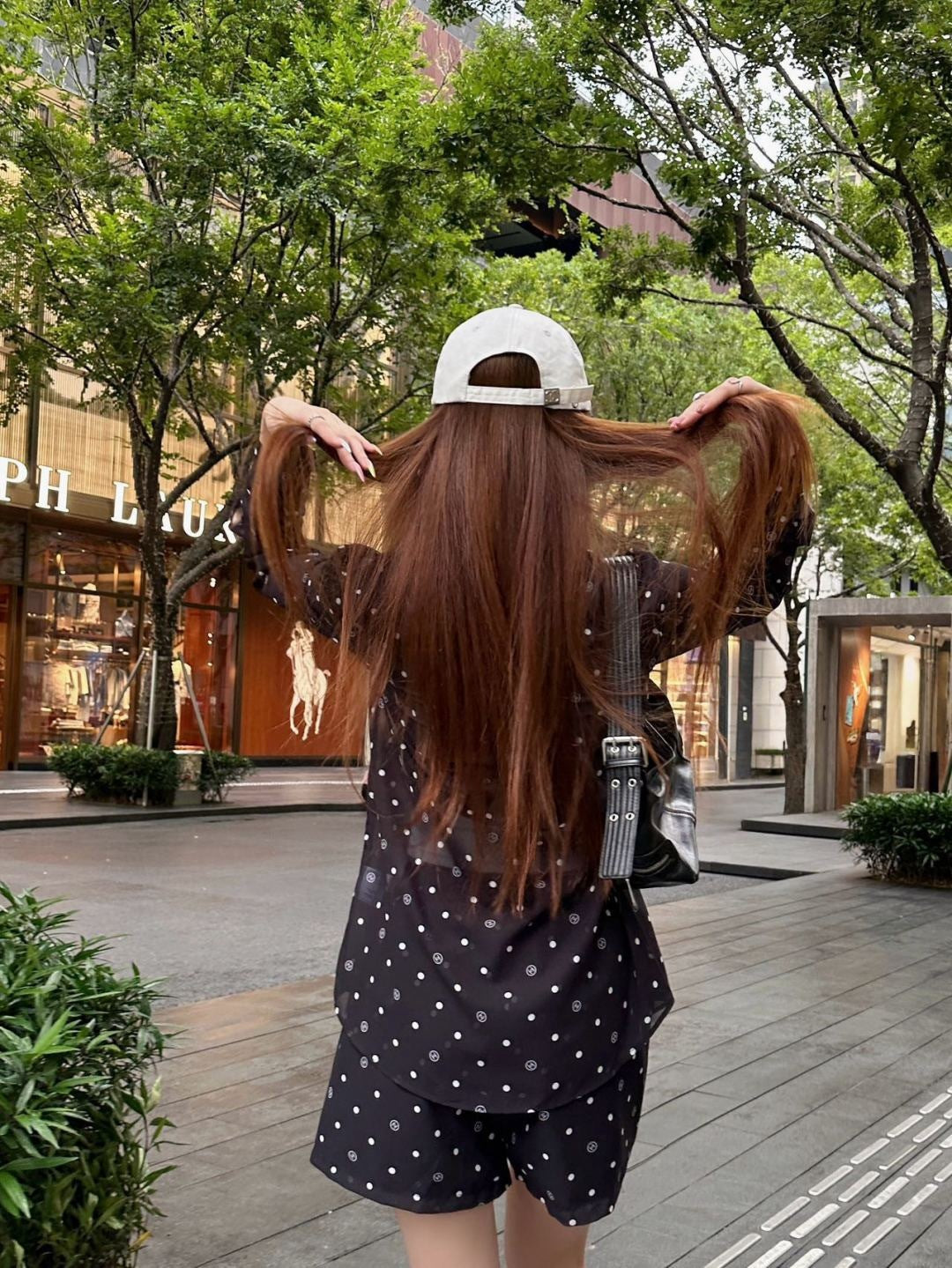 C*nel 25ss Slightly transparent shirt and shorts set