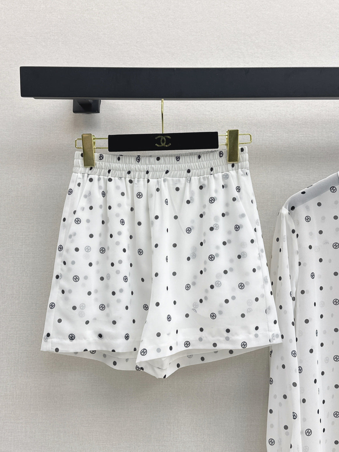 C*nel 25ss Slightly transparent shirt and shorts set