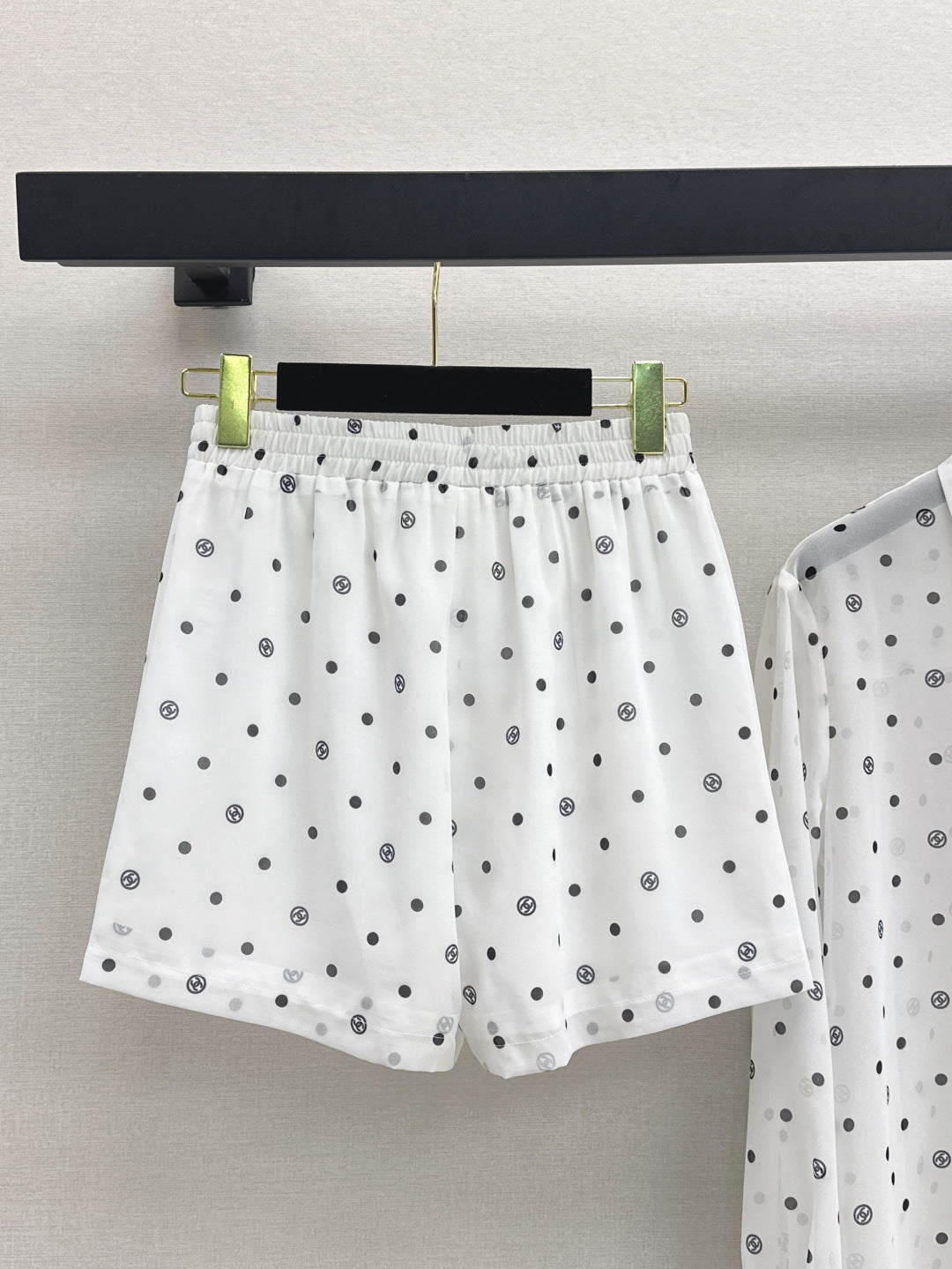 C*nel 25ss Slightly transparent shirt and shorts set