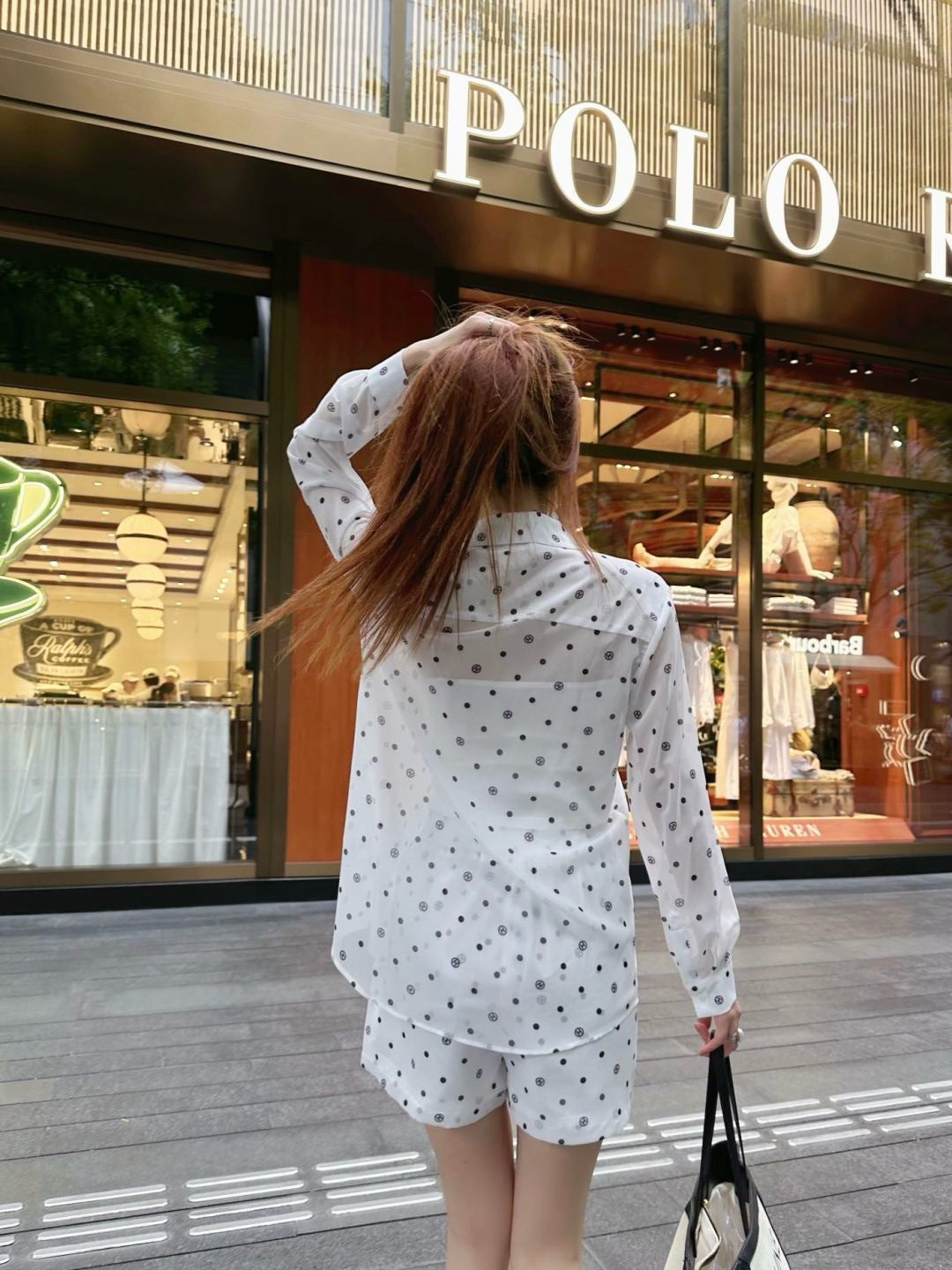 C*nel 25ss Slightly transparent shirt and shorts set