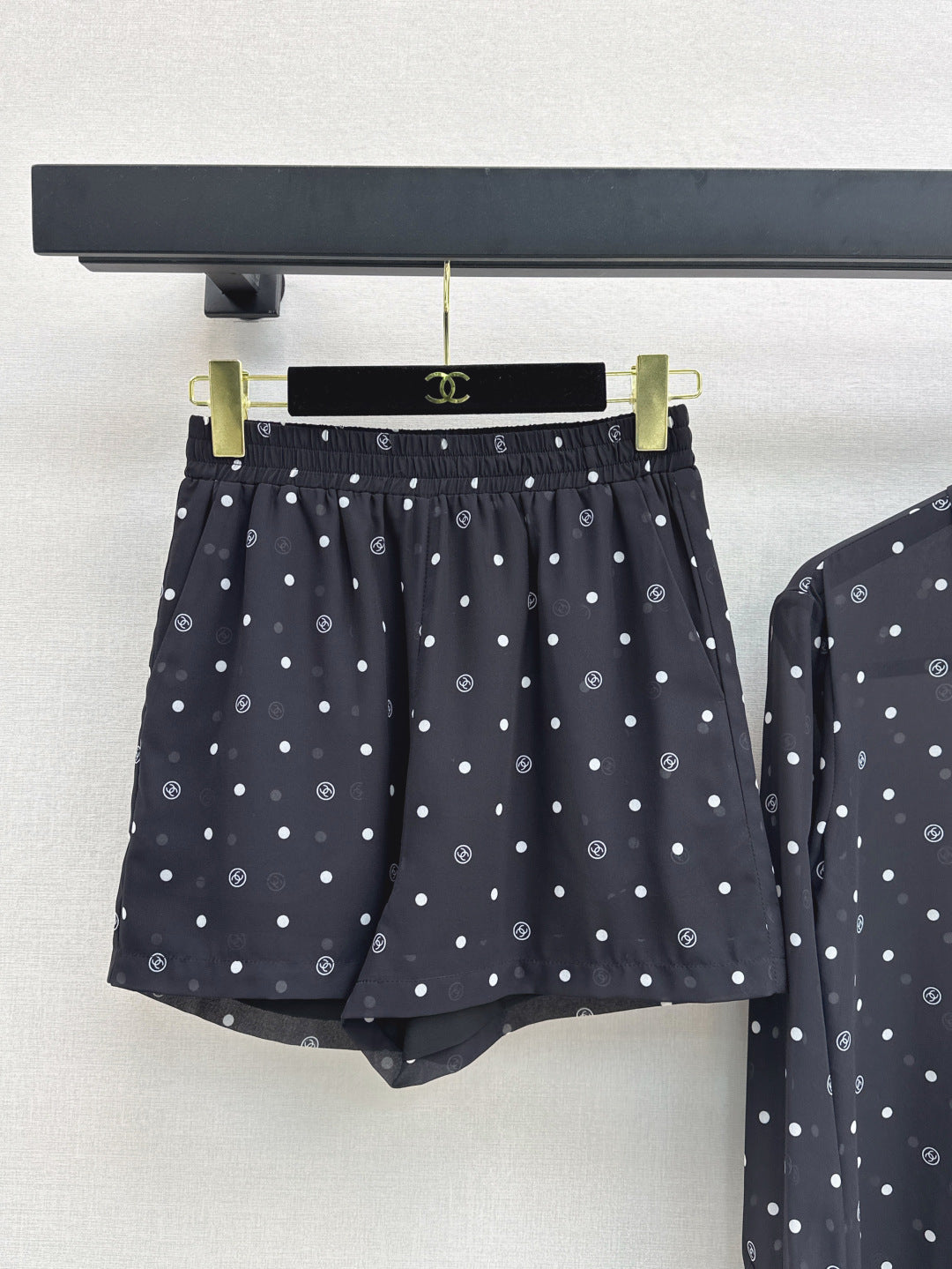 C*nel 25ss Slightly transparent shirt and shorts set