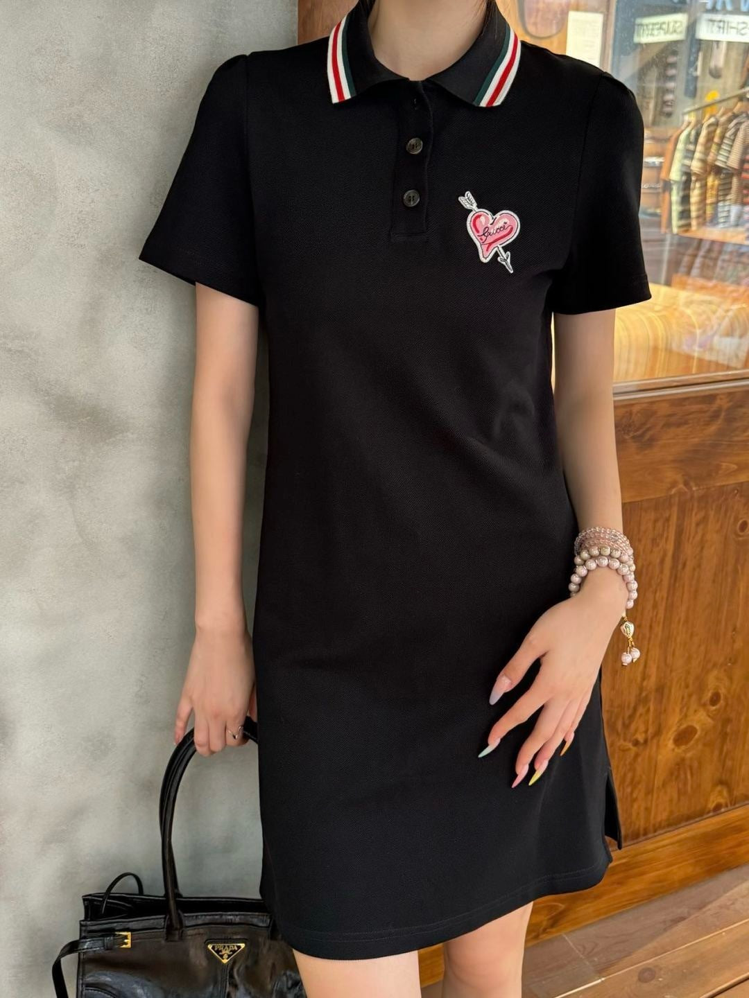 Gu* 25ss cotton poplin polo dress