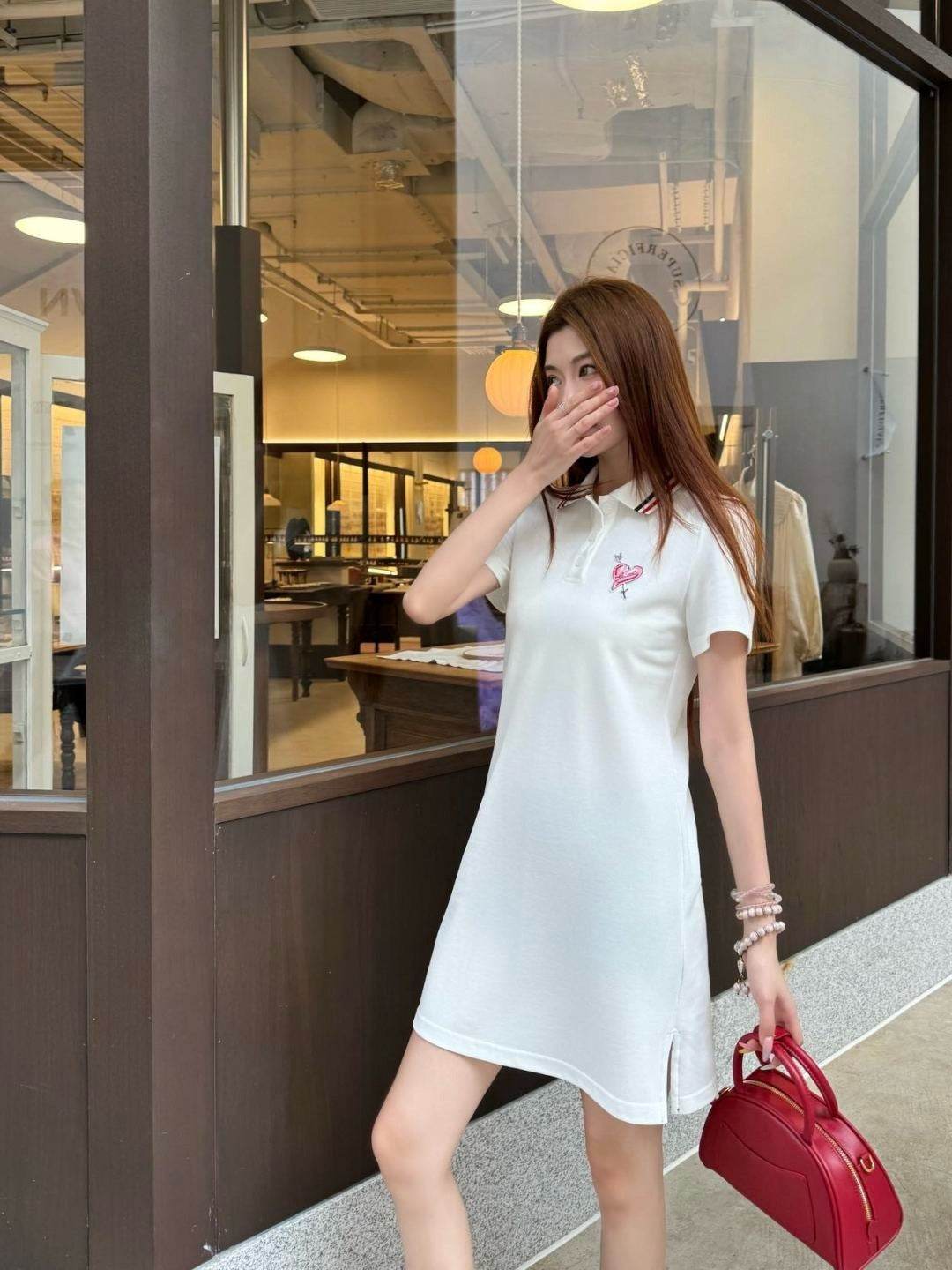 Gu* 25ss cotton poplin polo dress
