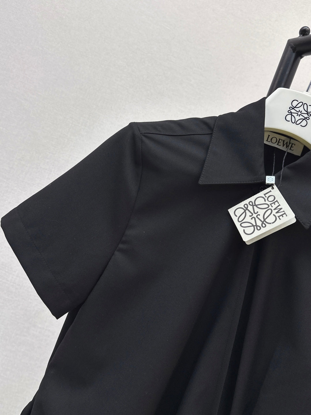 Loe* 25ss draped cotton shirt dress