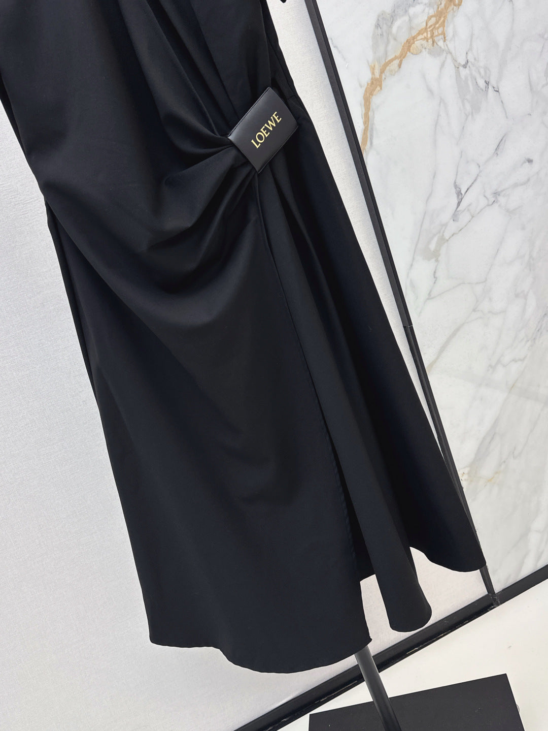 Loe* 25ss draped cotton shirt dress