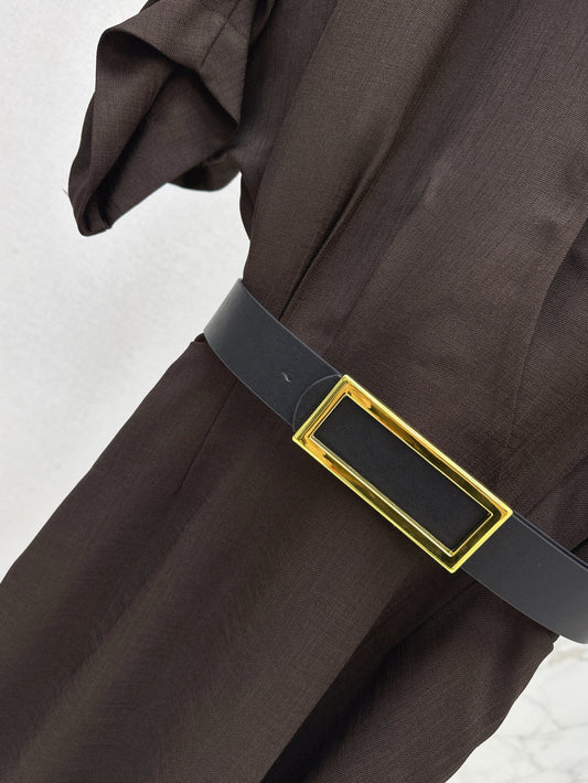 Lor*P 25ss linen-blend belted long dress