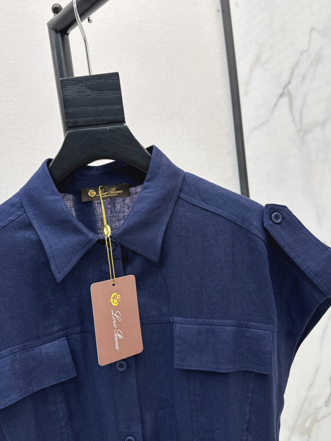 Lor*P 25ss tied belt cap sleeve shirt dress