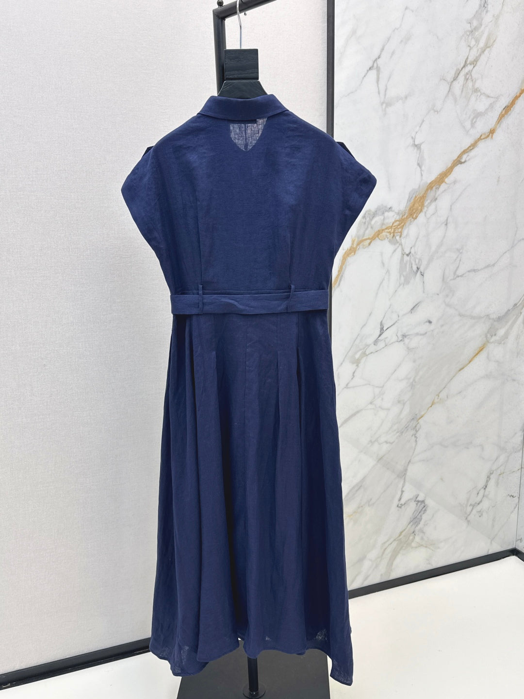 Lor*P 25ss tied belt cap sleeve shirt dress