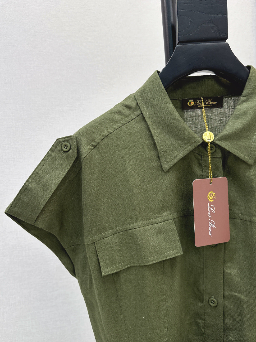 Lor*P 25ss tied belt cap sleeve shirt dress