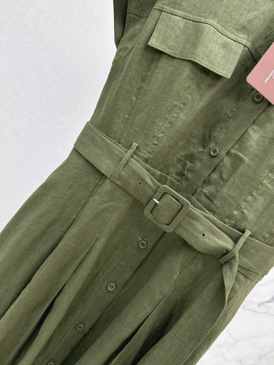 Lor*P 25ss tied belt cap sleeve shirt dress