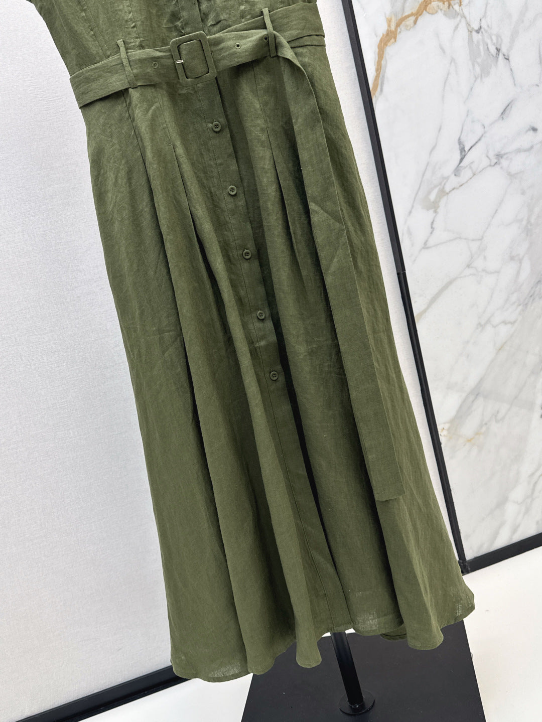 Lor*P 25ss tied belt cap sleeve shirt dress