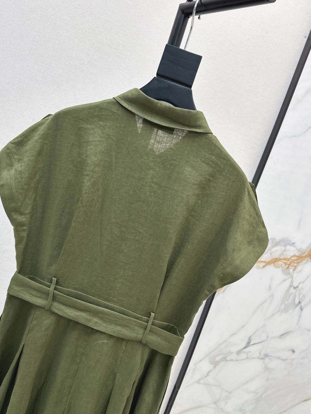 Lor*P 25ss tied belt cap sleeve shirt dress