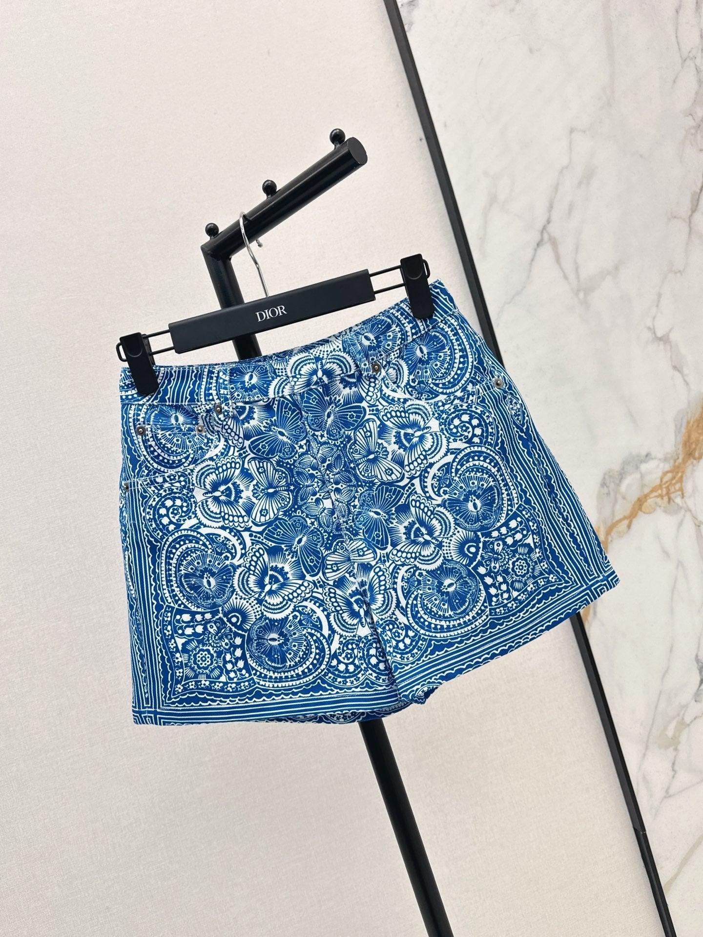 D*r 25ss Butterfly printed denim shorts