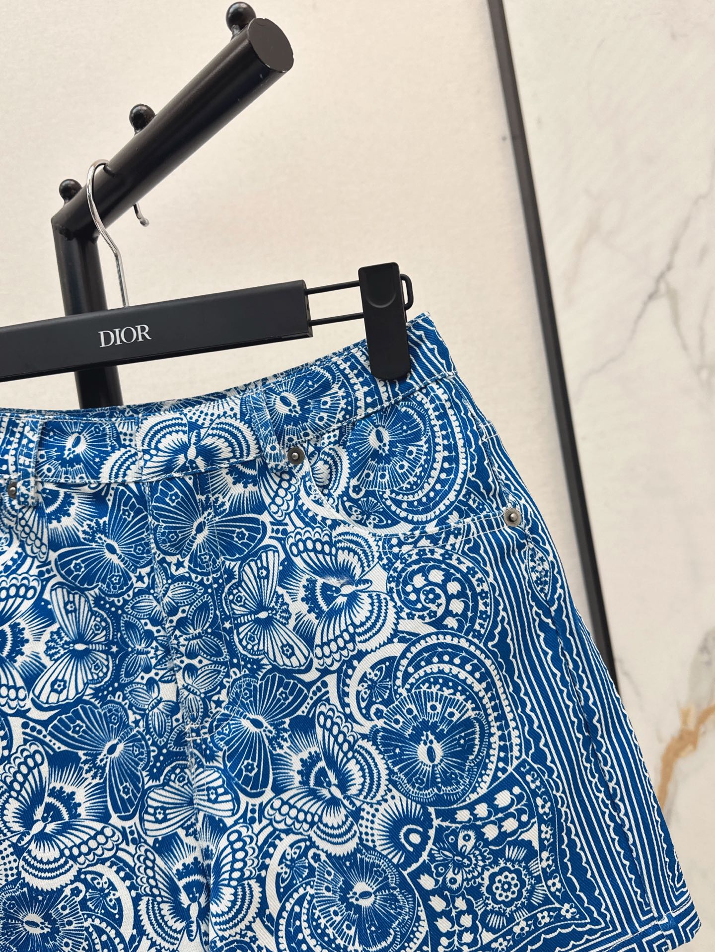 D*r 25ss Butterfly printed denim shorts