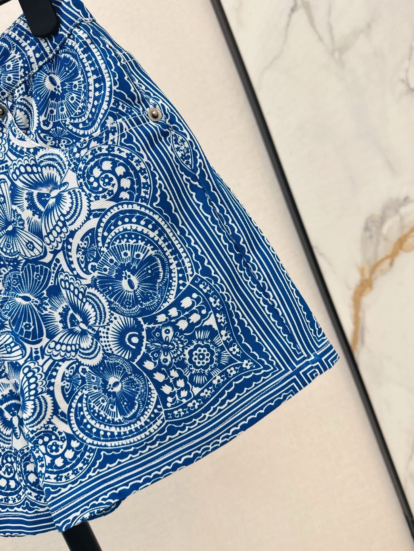 D*r 25ss Butterfly printed denim shorts