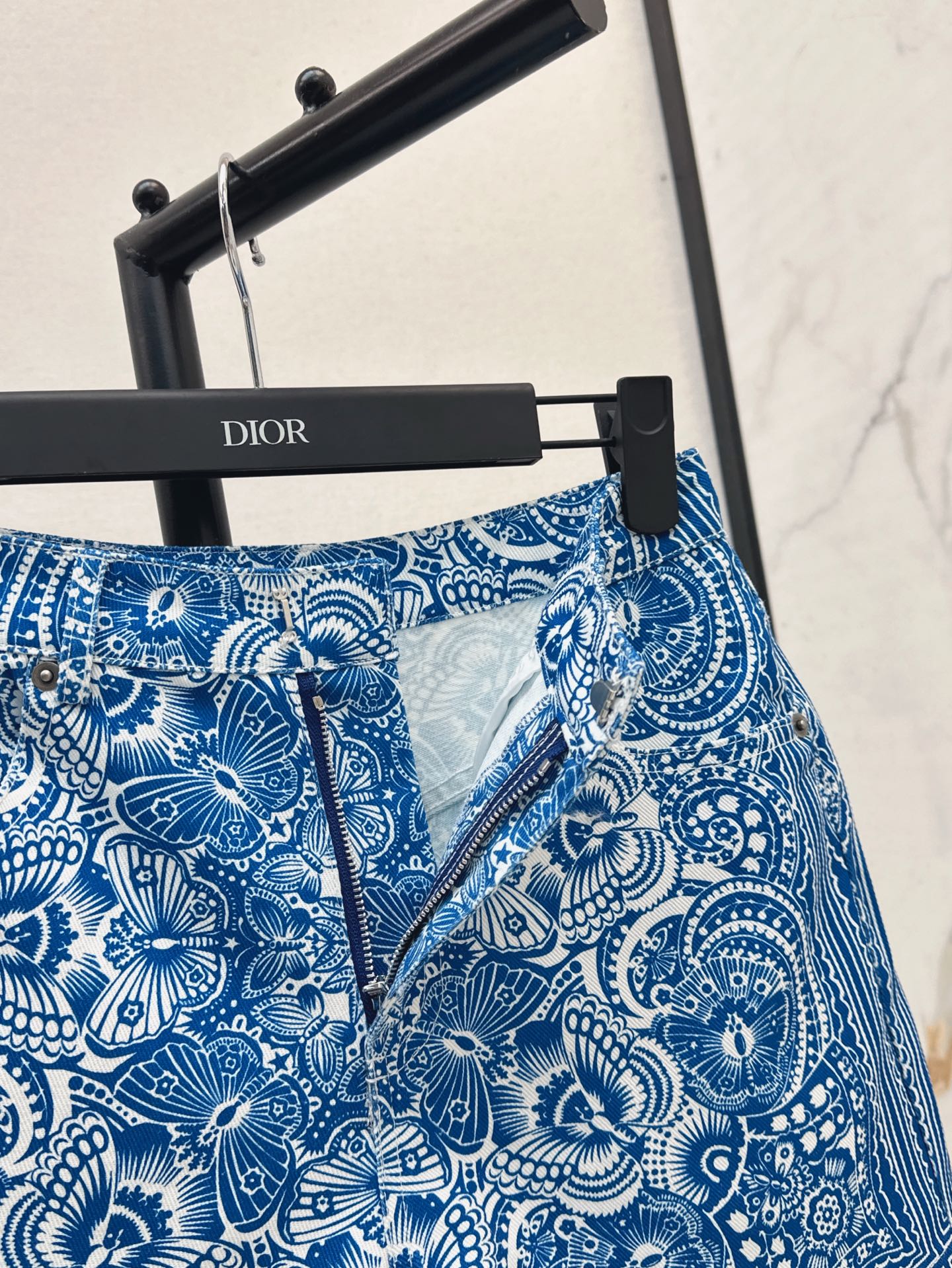 D*r 25ss Butterfly printed denim shorts