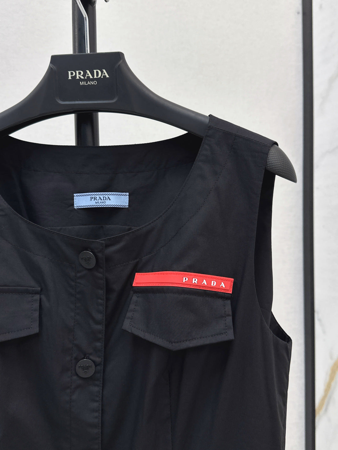 Pra* 25ss belted cotton sleeveless dress