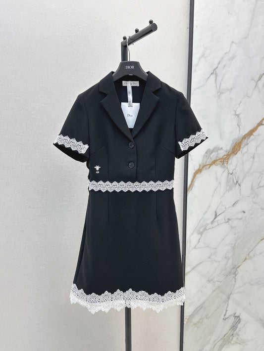 D*r 25ss lace trim blazer dress