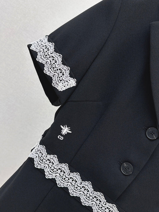 D*r 25ss lace trim blazer dress