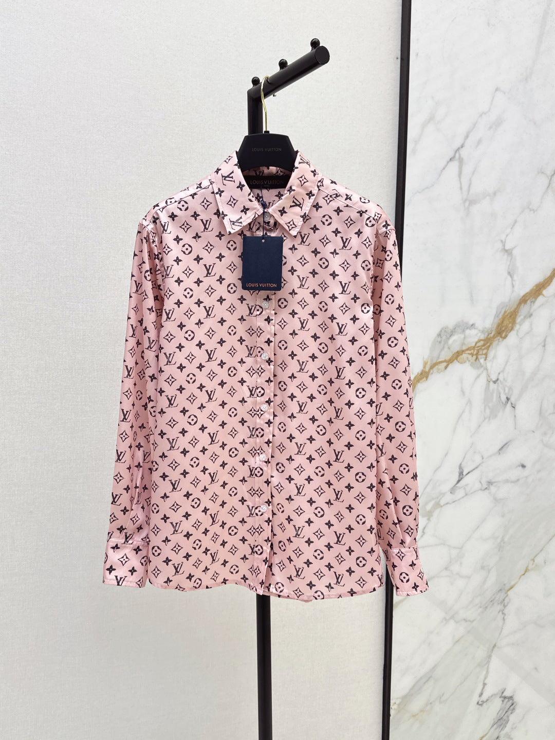 Loui* 25ss monogram technical silk shirt