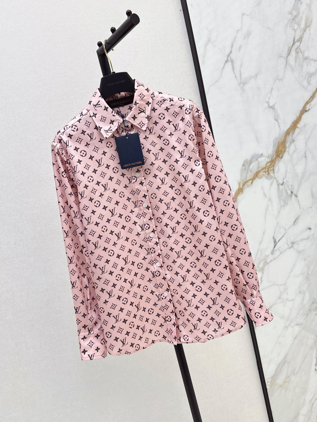 Loui* 25ss monogram technical silk shirt