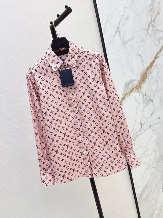 Loui* 25ss monogram technical silk shirt