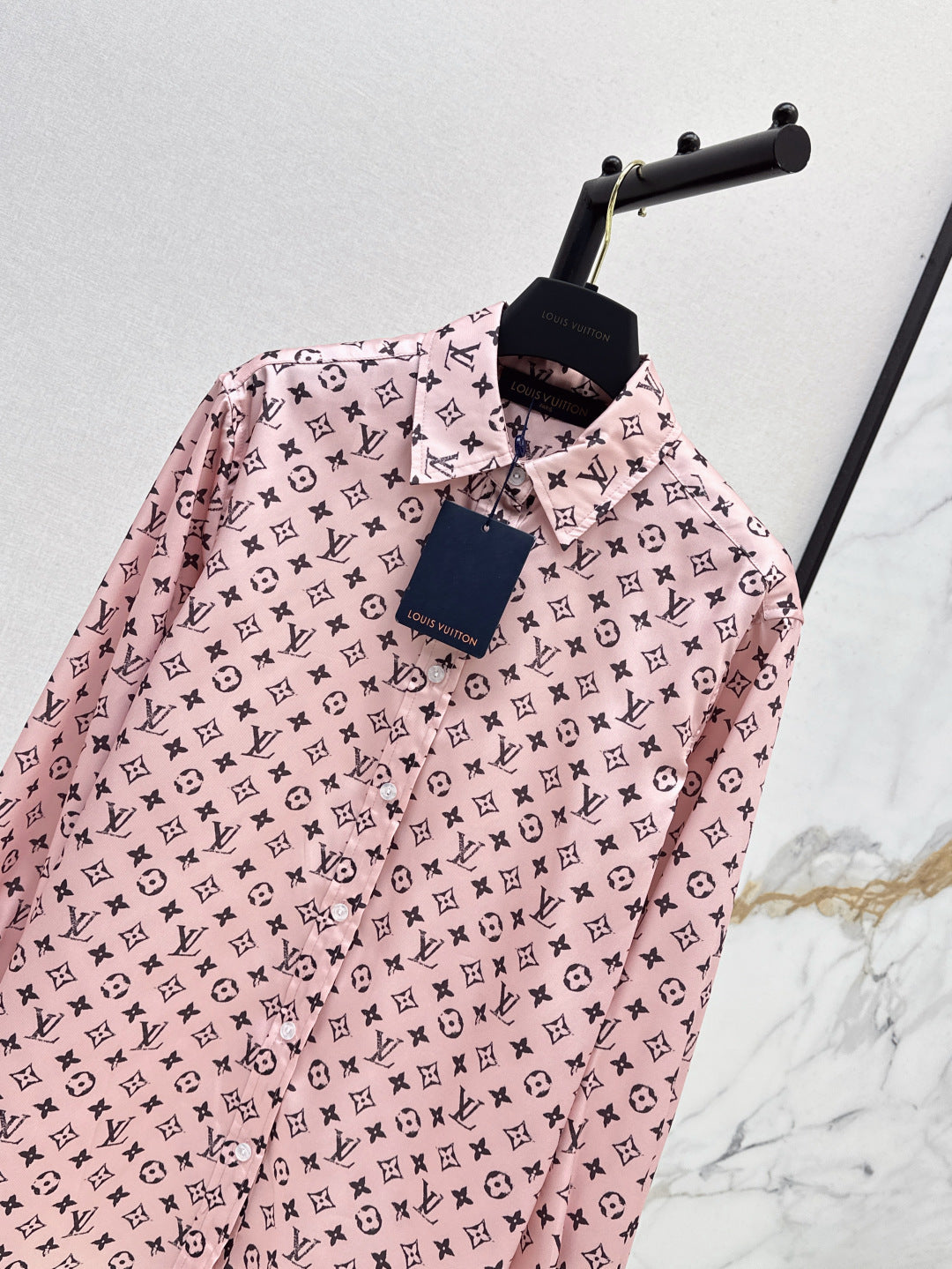 Loui* 25ss monogram technical silk shirt