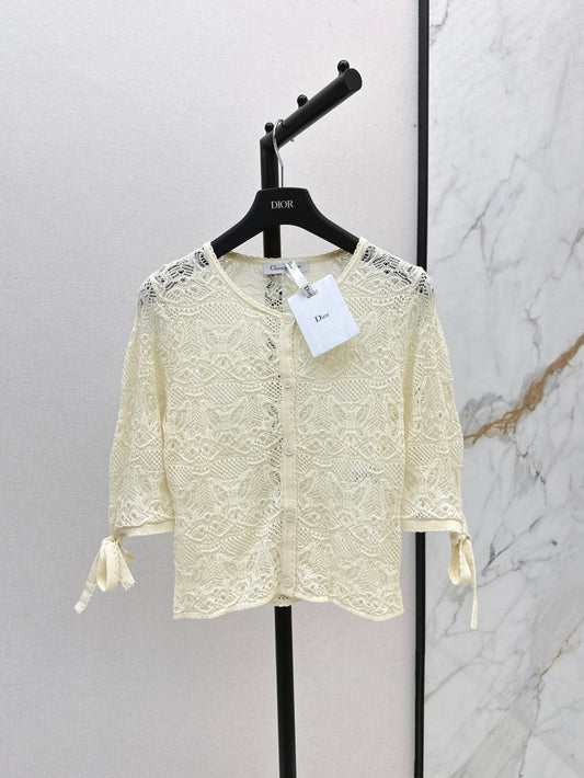 D*r 25ss crochet-effect cardigan with butterfly motif