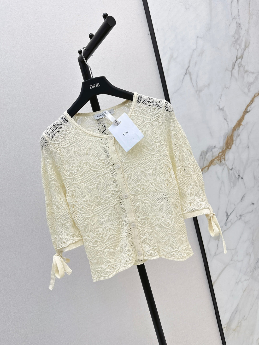 D*r 25ss crochet-effect cardigan with butterfly motif