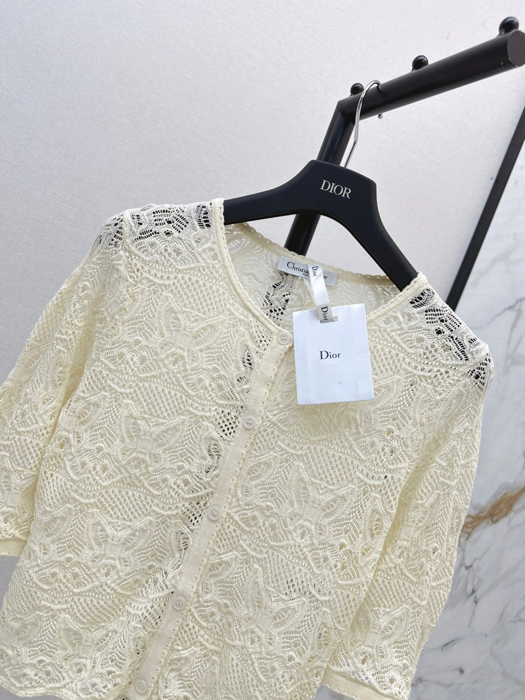 D*r 25ss crochet-effect cardigan with butterfly motif