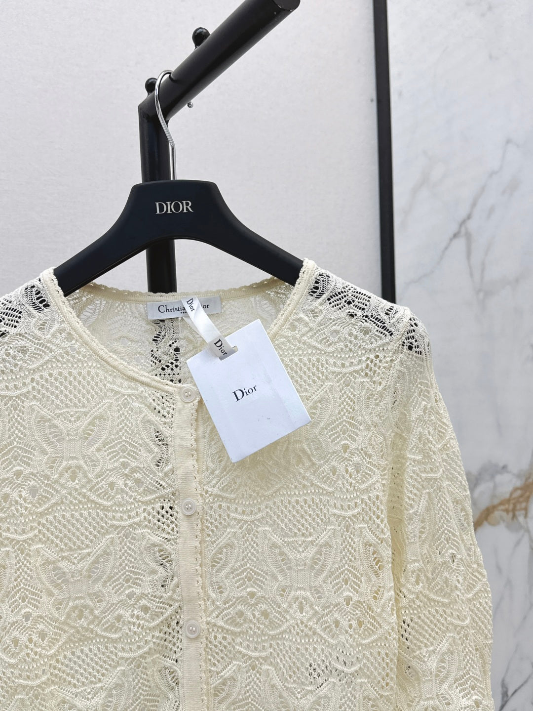 D*r 25ss crochet-effect cardigan with butterfly motif