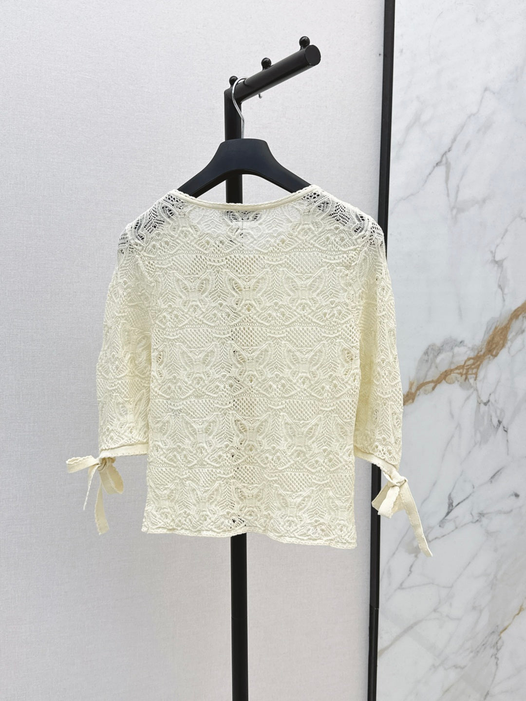 D*r 25ss crochet-effect cardigan with butterfly motif