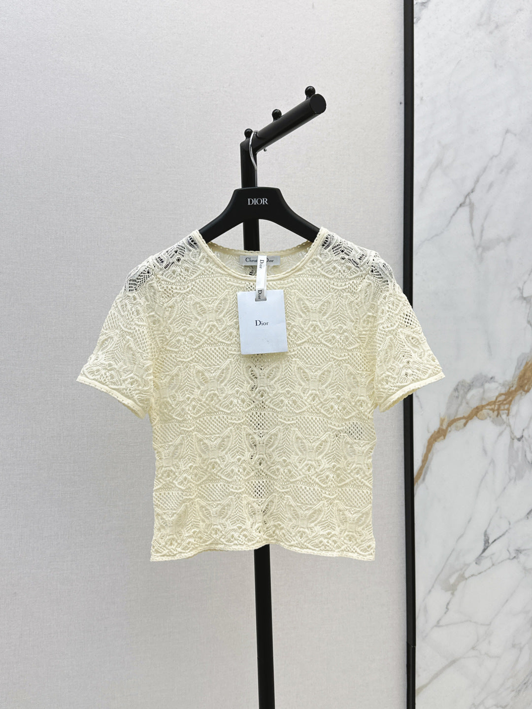 D*r 25ss crochet-effect top with butterfly motif