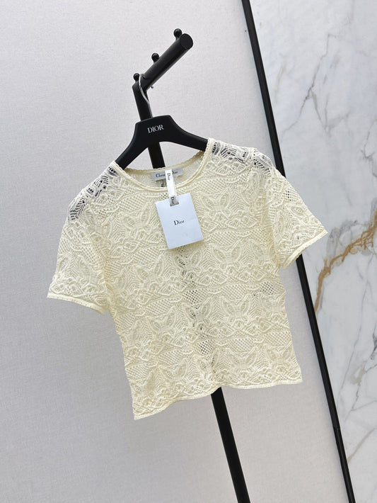 D*r 25ss crochet-effect top with butterfly motif