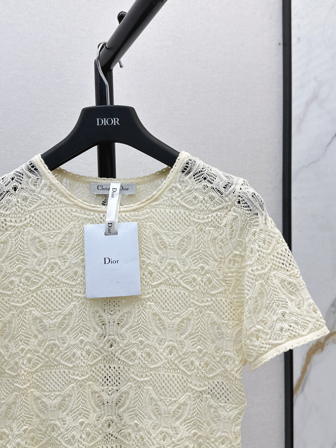 D*r 25ss crochet-effect top with butterfly motif