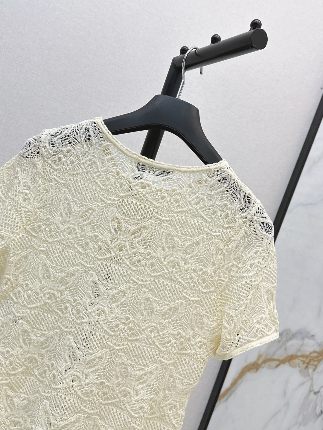 D*r 25ss crochet-effect top with butterfly motif