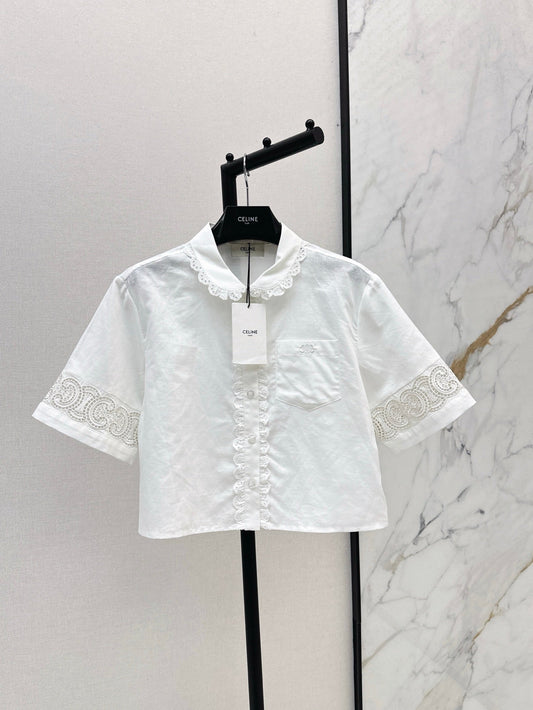 Cel* 25ss embroidered crop shirt