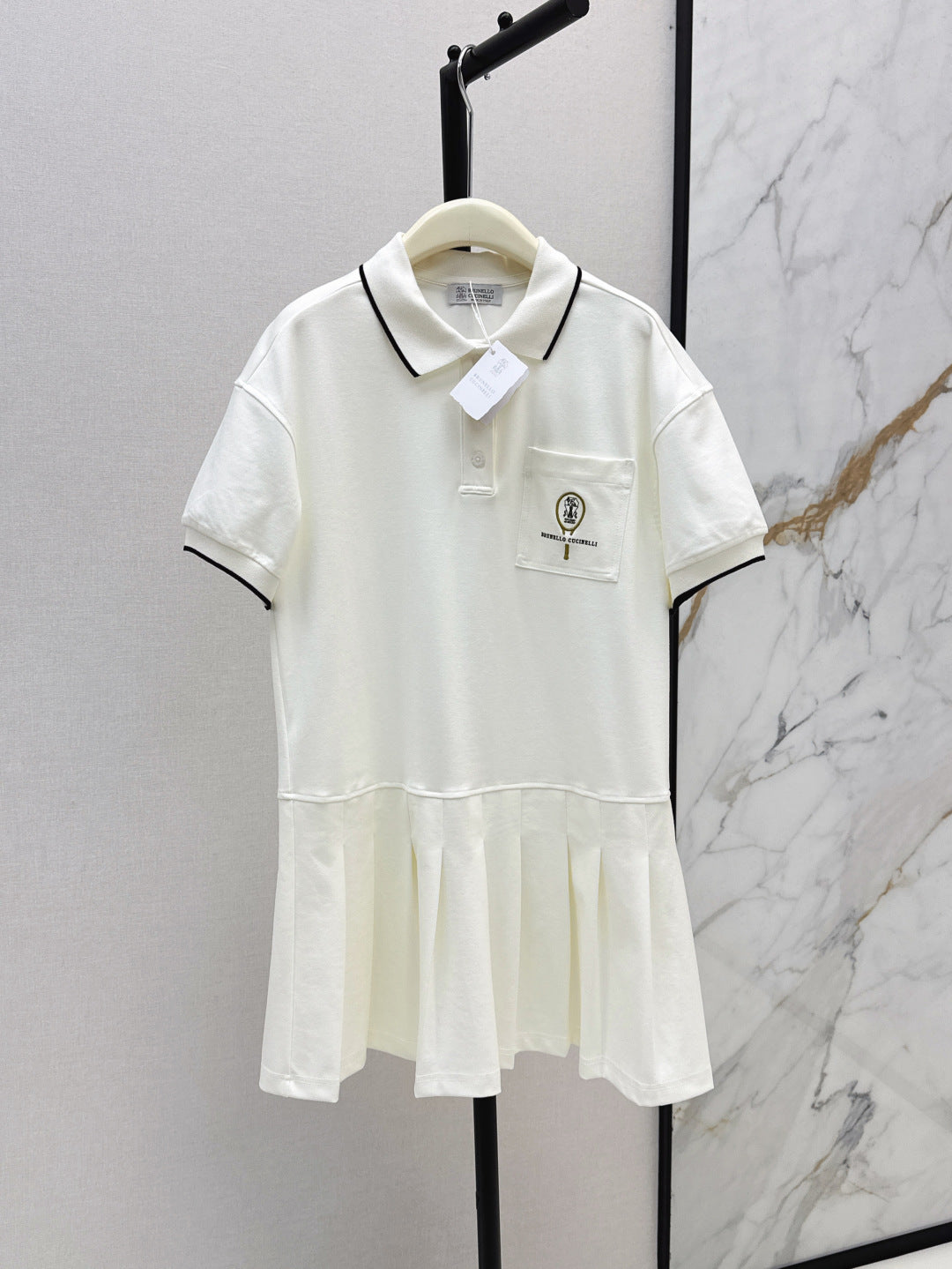 Brune*C 25ss embroidered polo dress